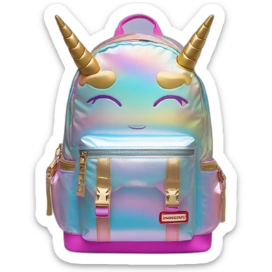 sprayground-golden-backpack-with-rainbow-unicorn sticker