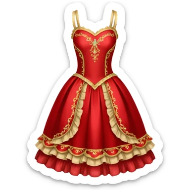 rococó vestido de ballet rojo con dorado sticker