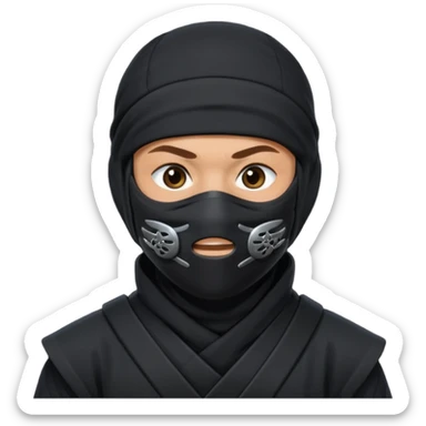  Ninja with mask covering mouth sticker