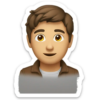 homme trentenaire brun   sticker