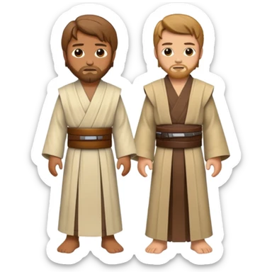 I can't star wars Style Emoji with Obi-Wan that Standing in Front of Anakin And Anakin Is Cut at half  sticker