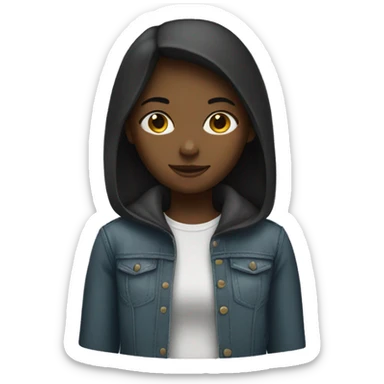 A girl with faceless sticker