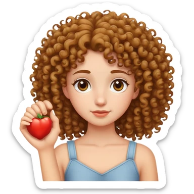 Curly haired girl with arm on shoulder sticker