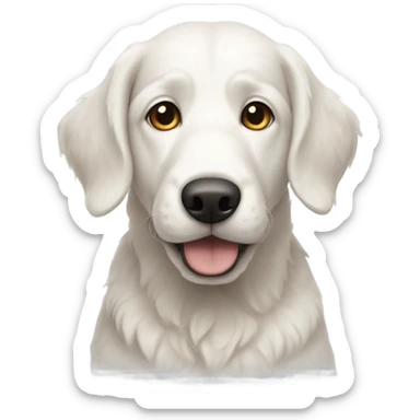 White doodle light brown around eyes and ears sticker
