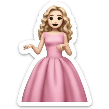 Sabrina carpenter full body singing with pink dress sticker