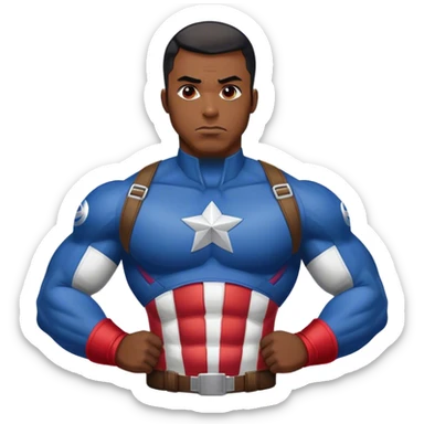 Black captain america sticker