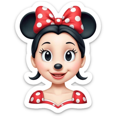 Minnie Mouse winking sticker