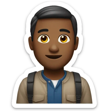 generate a Memoji of a men of 22 year ol ( apple technician ) brown skin sticker