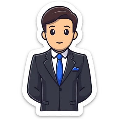 Vavinews Man, male news anchor with suit and microphone sticker