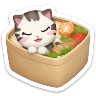 Cute bento box with theme cat returns sticker