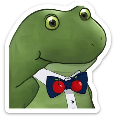 Disco ball with navy blue bow and red cherries  sticker