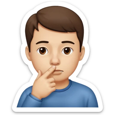 Thumb picking nose sticker