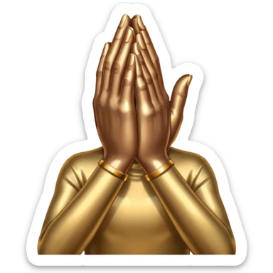 praying metallic hands sticker