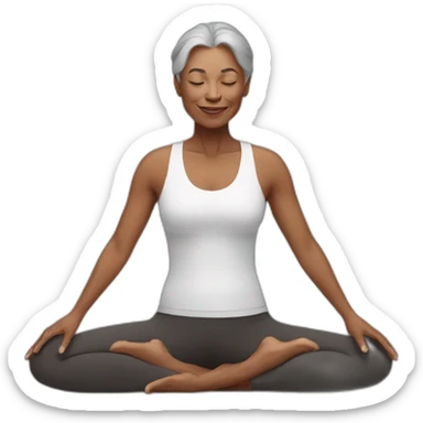 50 year old woman doing yoga sticker
