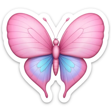 pastel heart with a gentle pastel butterfly sticker