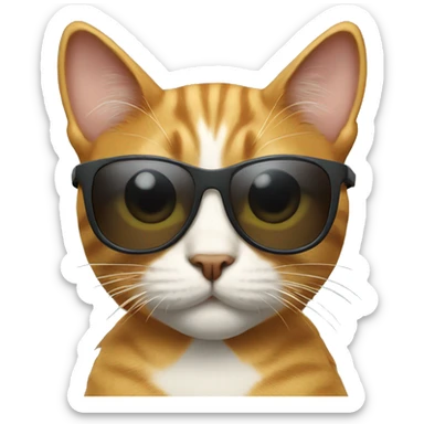 Cat with sunglasses sticker