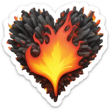 flaming heart sticker