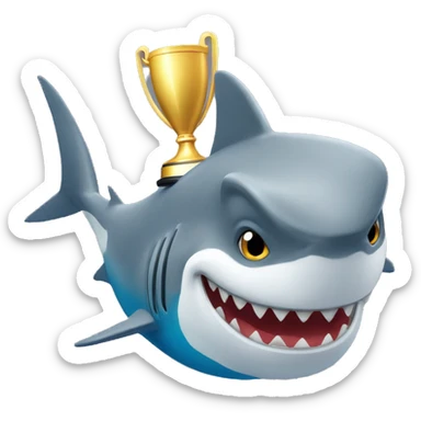 Un tiburón con la copa del mundo  sticker