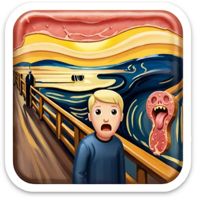 Edvard munch The Scream painting with SPAM MEAT landscape  sticker