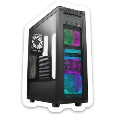 Pc mid-tower case with RGB sticker