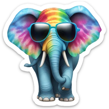 Elephant hippie sticker
