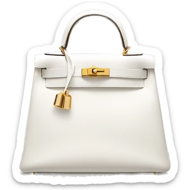 Hermes kelly bag white color with golden hardware sticker