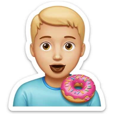 Face Savoring Food Emoji, Doughnut Emoji sticker