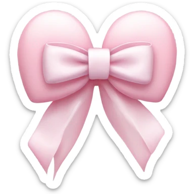 Pastel pink heart with white bow sticker
