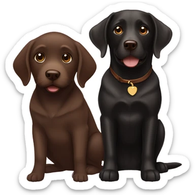 Chocolate Labrador and black lab  sticker
