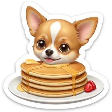 Chihuahua eating pancake sticker