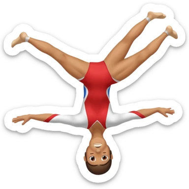 Gymnasts doing a backflip with a split leg on the floor. sticker