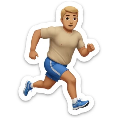 create a stocky man running towards me sticker