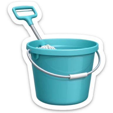 mop and turquoise bucket sticker