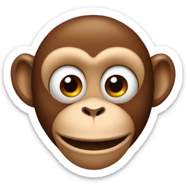 A monkey with hearts instead of eyes  sticker