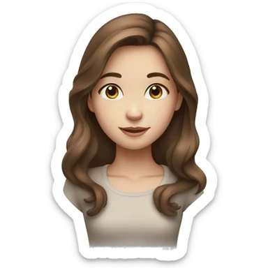 girl with medium brown hair and blue eyes  sticker