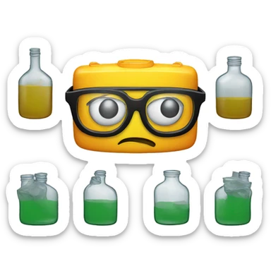 hazardous waste with glasses sticker