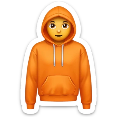 Orange hoodie no person sticker