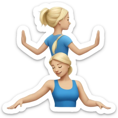 blonde girl doing yoga with blue clothes sticker