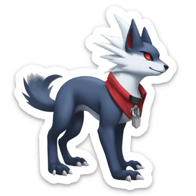 Cool Edgy Nargacuga-Absol-Zangoose-Sneasel-Quilava with a collar on, full body sticker