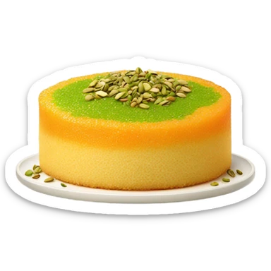 Orange kunafa with pistachio ontop sticker
