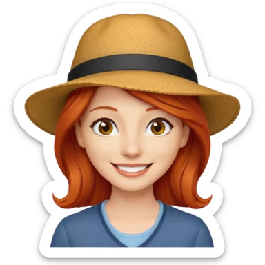 hatted and red haired woman sticker