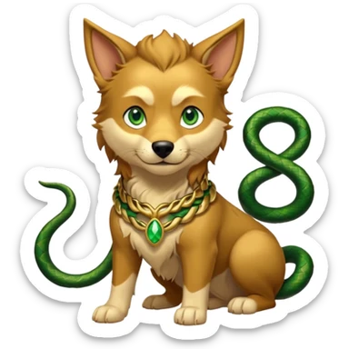 loki god of mischief as a dog. he as snakes.  dynamic pose sticker