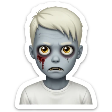 zombie boy with emo hair and white shirt emoji created using AI. Copy and paste zombie boy with emo hair and white shirt emoji to use or share on Discord and Slack.
 sticker