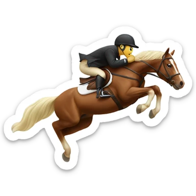 Horse jumping a fence  sticker