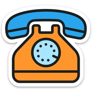 telephone, color outline icon style, with subtle color accents sticker