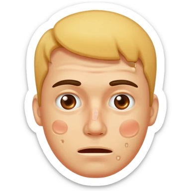 man with lots of acne face sticker