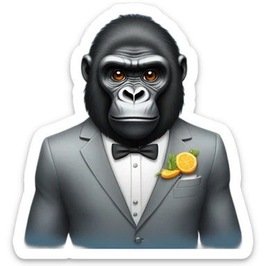 Gorilla wearing dinner jacket sticker