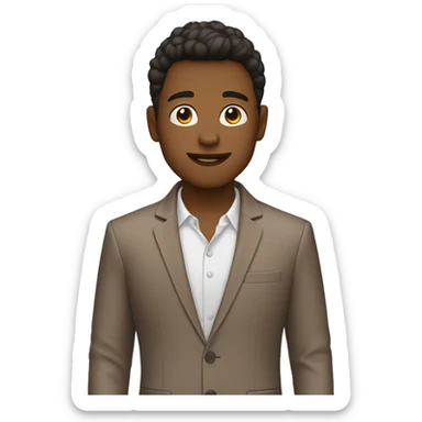 Boy with blazer mocca sticker