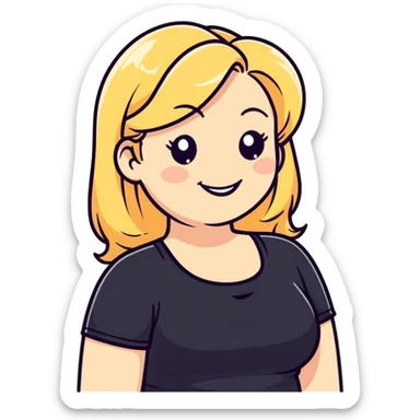  fat blonde lady sticker