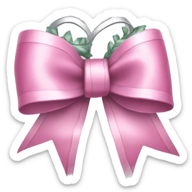 Pink silver wreath bow sticker